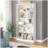 70.87" 6-Tier Modern White Library Bookshelf With Storage For Living Room, Office, Bedroom-1594469044-1594469050