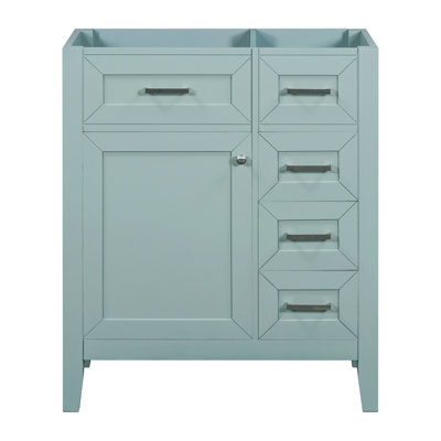 Base de meuble-lavabo de 30 po. Style moderne avec tiroirs. Fabrication en bois massif. Capacité en eau, grande capacité. Assemblage requis sans évier. Armoire. Apparence élégante.