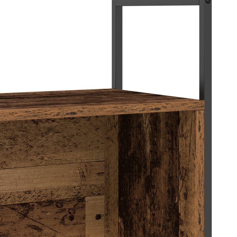 Bookshelf Engineered Wood, Metal Medium Bookshelves, Smoked Oak
