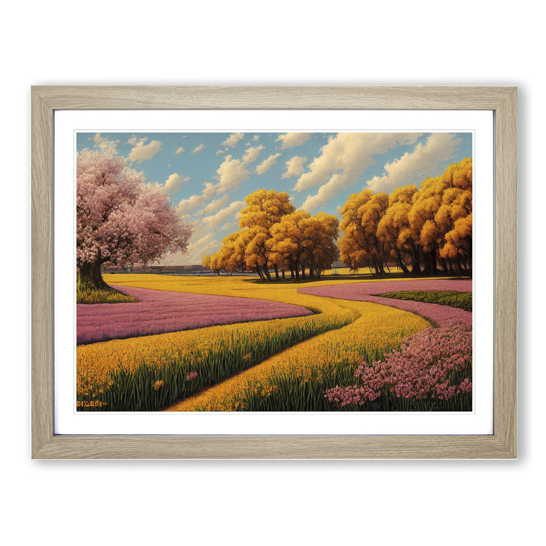 Spring Landscape Meadow - Single Picture Frame Print