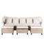 Ensemble de canapé de patio en résine tressée résistant aux rayons UV de 4 pièces avec auvent rétractable, coussins et table élévatrice Topmax-1429685649