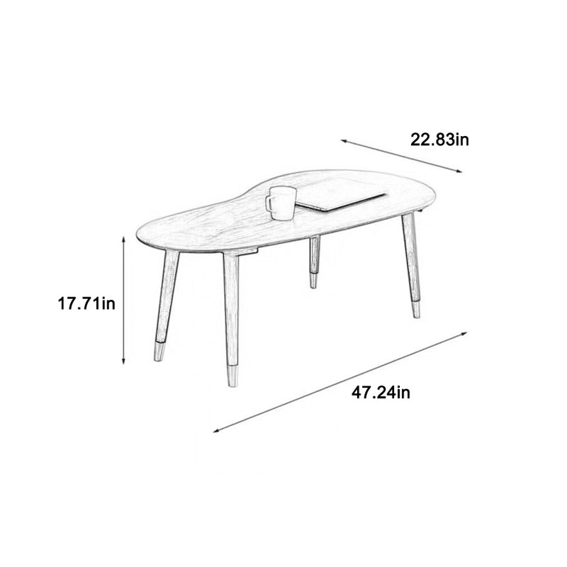 Solid wood coffee table made by hand smooth