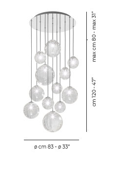 Puppet 12 - Light Pendant, Crystal Transparent, Glossy Chrome