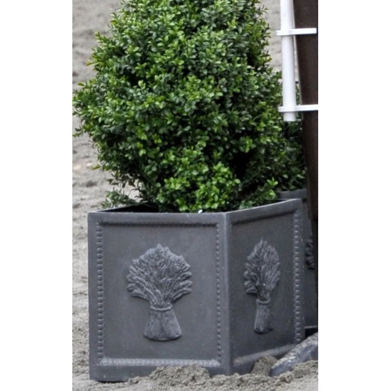 Pendle Fiberglass Planter Box, 23 cm H x 30 cm W x 30 cm D, Faux Lead