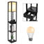 Floor Lamp With Charging, 160cm 3 Layers Shelves Standing Light With Drawer, Reading Lamp with Bulb-252729772
