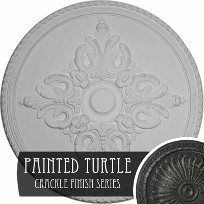 Médaillon de plafond Endurathane Nevio, P 51 1/8 po x P 3 5/8 po x P 1 1/2 po (convient aux auvents jusqu'à 4 3/4 po), finition craquelée topaze fumée peinte à la main