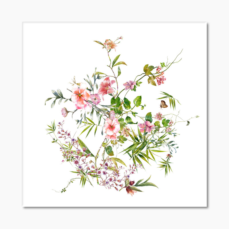 Elegant Botanical Summer Expression III - Peinture, H 16 po x l 16 po, Toile tendue