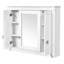 Armoire de salle de bain blanche murale avec 4 tablettes et porte miroir