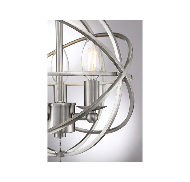10'' 3 - Light Globe Ceiling Fan Light Kit, Polished Nickel