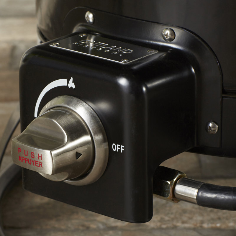 Portable Black Gas Fire Pit with Adjustable Heat