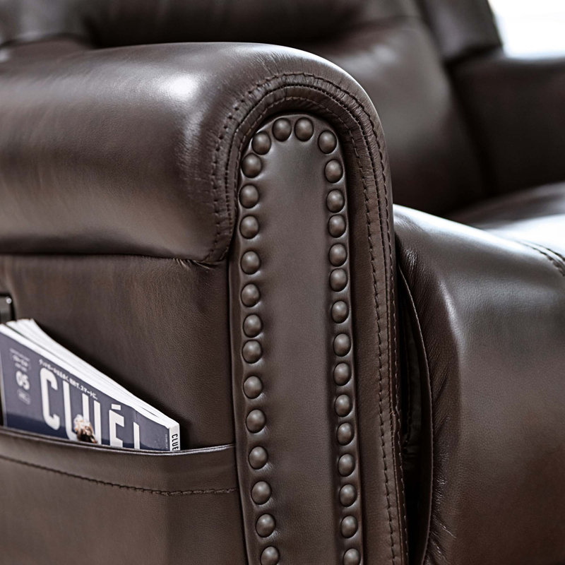 Cuir avec clou inclinable électrique double avec chargeur USB, sac de rangement à poches latérales