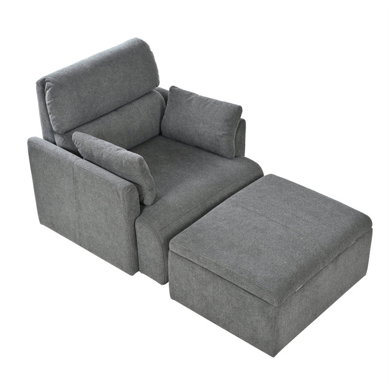 Chaise surdimensionnée avec repose-pieds avec rangement