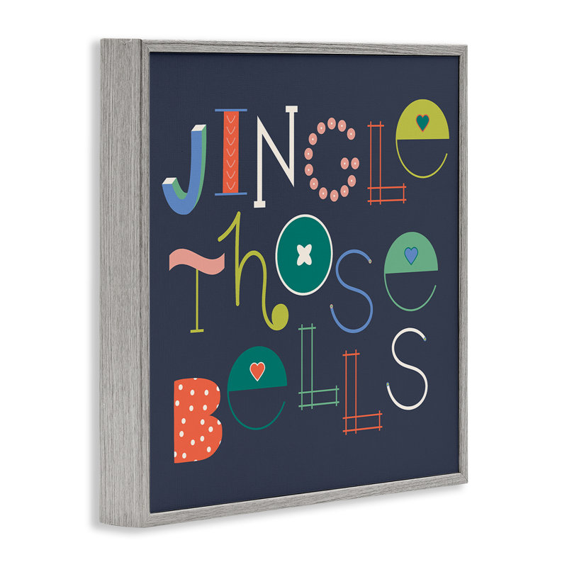 Estampe numérique éclectique Jingle Bells, conception de Sazerelli Designs, Estampe numérique Farmhouse, H 24 po x l 24 po