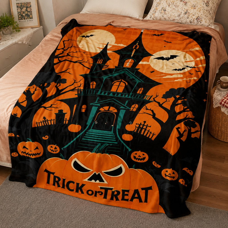 Jeté d'Halloween Haunted House, Spooky Batkin, Throw(W40"×50L")