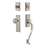Fifth Avenue Handleset with Deadbolt and Door and Rosette