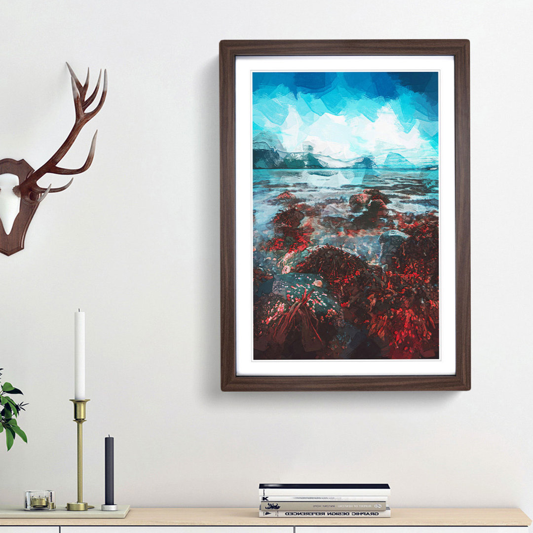 Hjorungavag in Norway in Abstract - Picture Frame Graphic Art Print