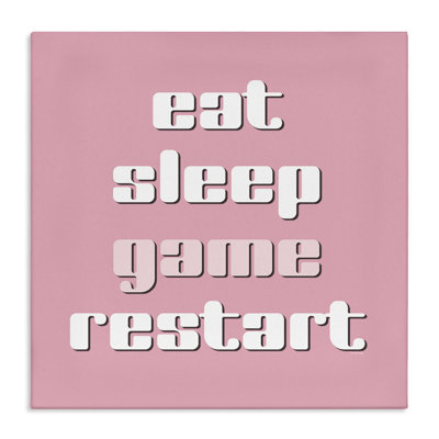 Gamer phrases sur toile rose, design par Yass Naffas Designs