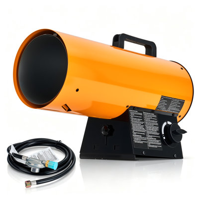 Chaufferette au propane à air pulsé de 60 000 BTU, chauffe-torpilles portable avec thermostat 25-120 ° F, couvre jusqu'à 2000 pieds carrés, tuyau et régulateur de 10 pieds, certifié ETL pour le chantier et l'atelier