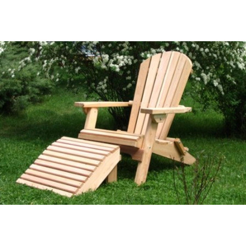 Cedar Folding Adirondack with Ottoman, Amish-made, Light Brown