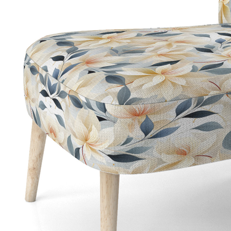 Elegant Floral Pattern I - Upholstered Cottage Accent Side Chair