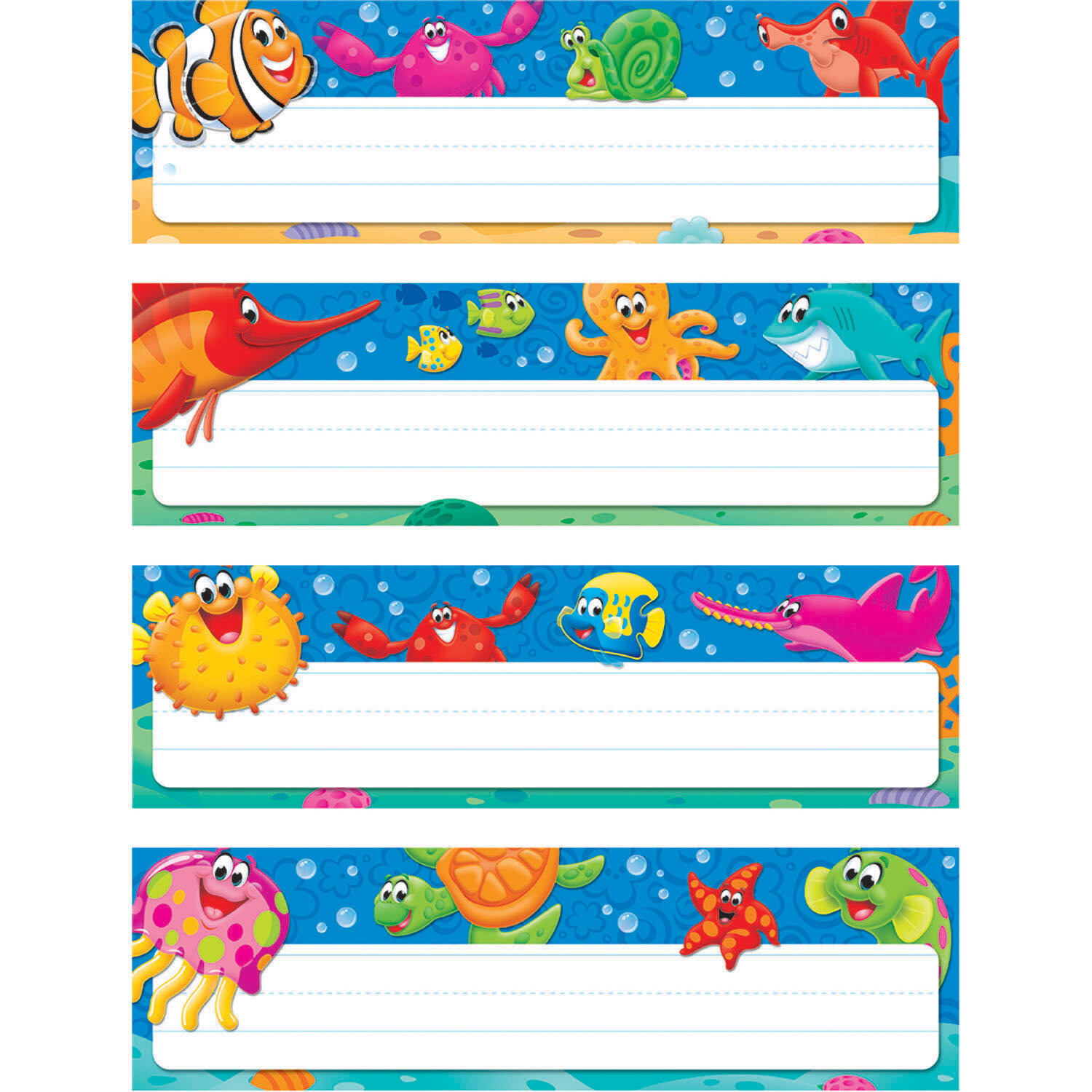 TREND enterprises, Inc. Sea Buddies Desk Toppers 192 Piece Name Plates ...