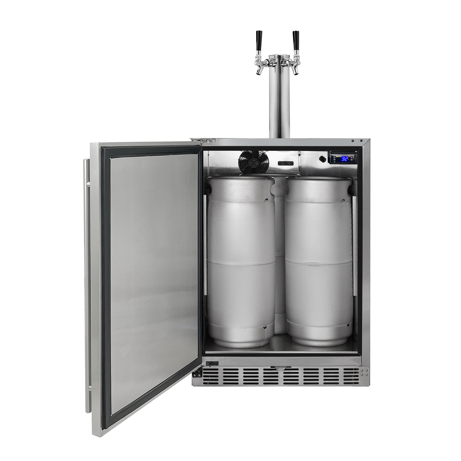 Kegco 24" Wide Outdoor Dual Tap All Stainless Steel Built-In Kegerator with Kit | Fridge.com