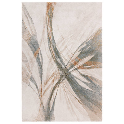 Decara Illusion Abstract High-Low Blue/Beige Area Rug
