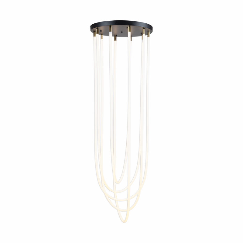Cascata - 5-Light Chandelier - Black/Brushed Brass
