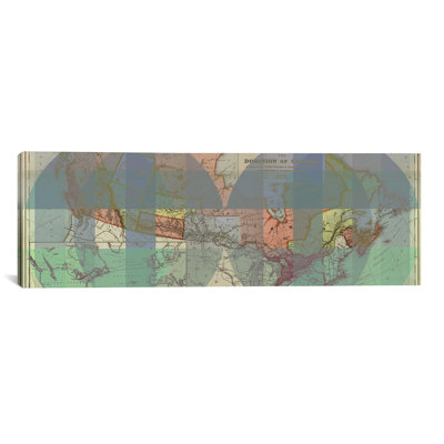 La carte rétro du Dominion du Canada, impression panoramique sur toile