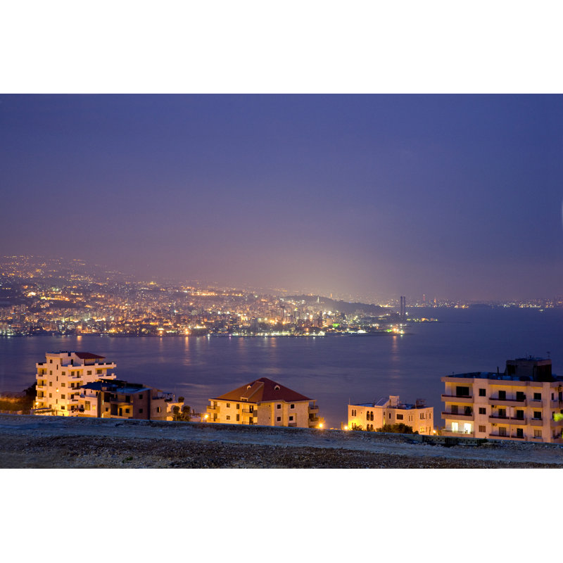 Beirut At Night, Lebanon by Peterfactors - Wrapped Canvas Print, 30cm H x 30cm W