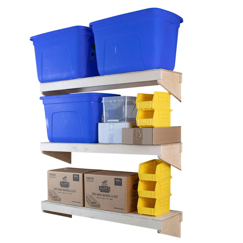 Étagère murale à 3 niveaux, sans finition (12 po x 48 po), H 12 po x l 48 po x P 12 po
