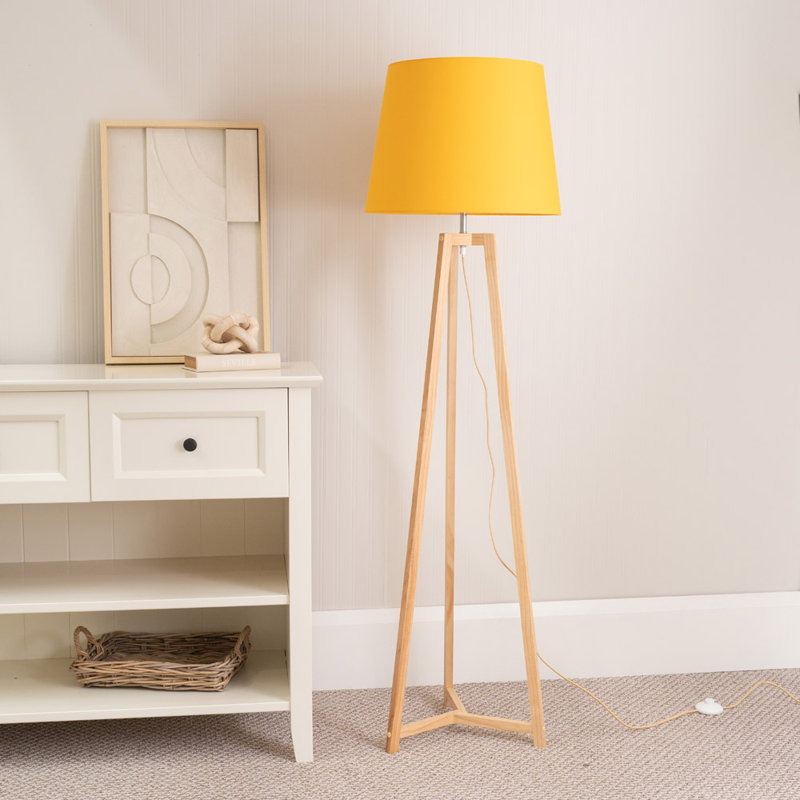Rhavyn 158 H cm Traditional Floor Lamp, Mustard
