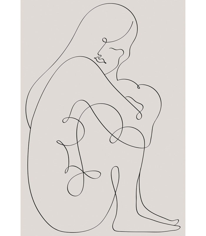 Woman Lines, Beige, 76.2 cm H x 50.8 cm W