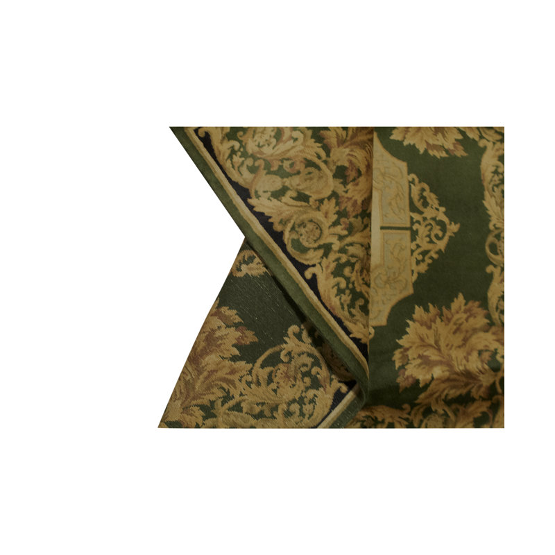 Hand-Knotted High-Quality Green Area Rug