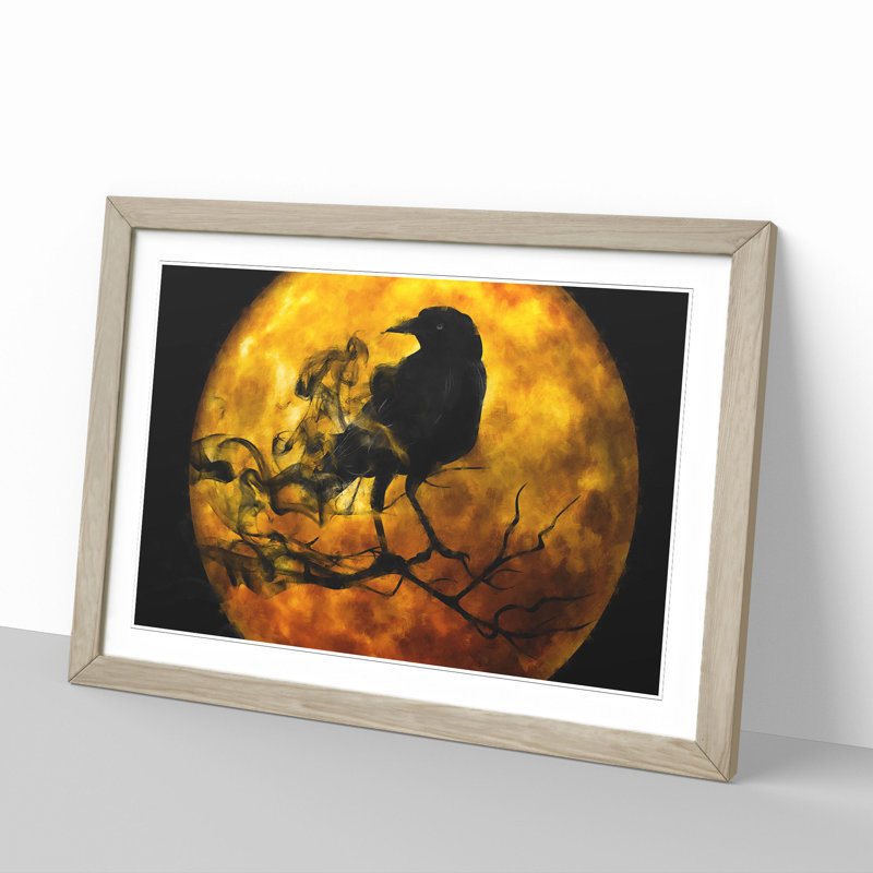 Raven Bird Vol.3 - Framed Print, 27cm H x 36cm W x 2cm D, Oak Framed