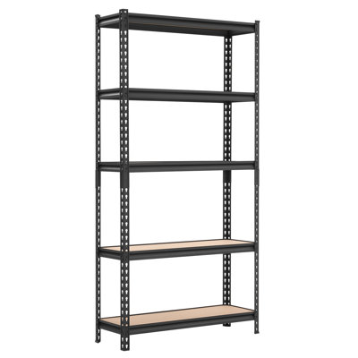 Storage Shelves, 5-Tier Adjustable, 3000 lbs Capacity, Heavy Duty Garage Storage Shelving Unit, Metal Utility Rack Shelf, for Kitchen Pantry Basement Bathroom, 36.34" W x 12.17" D x 71.38" H