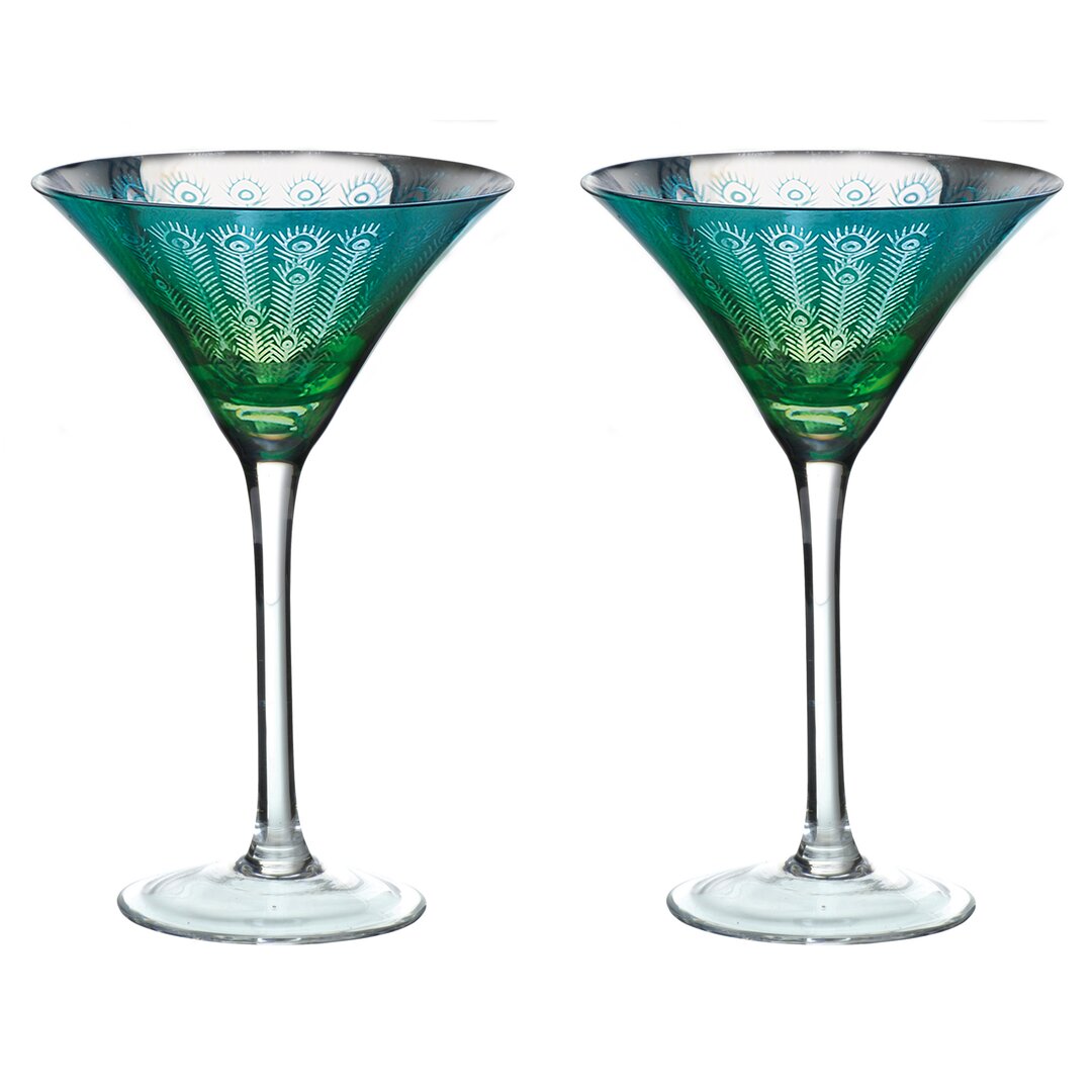 Peacock 250ml Glass Cocktail Glass blue