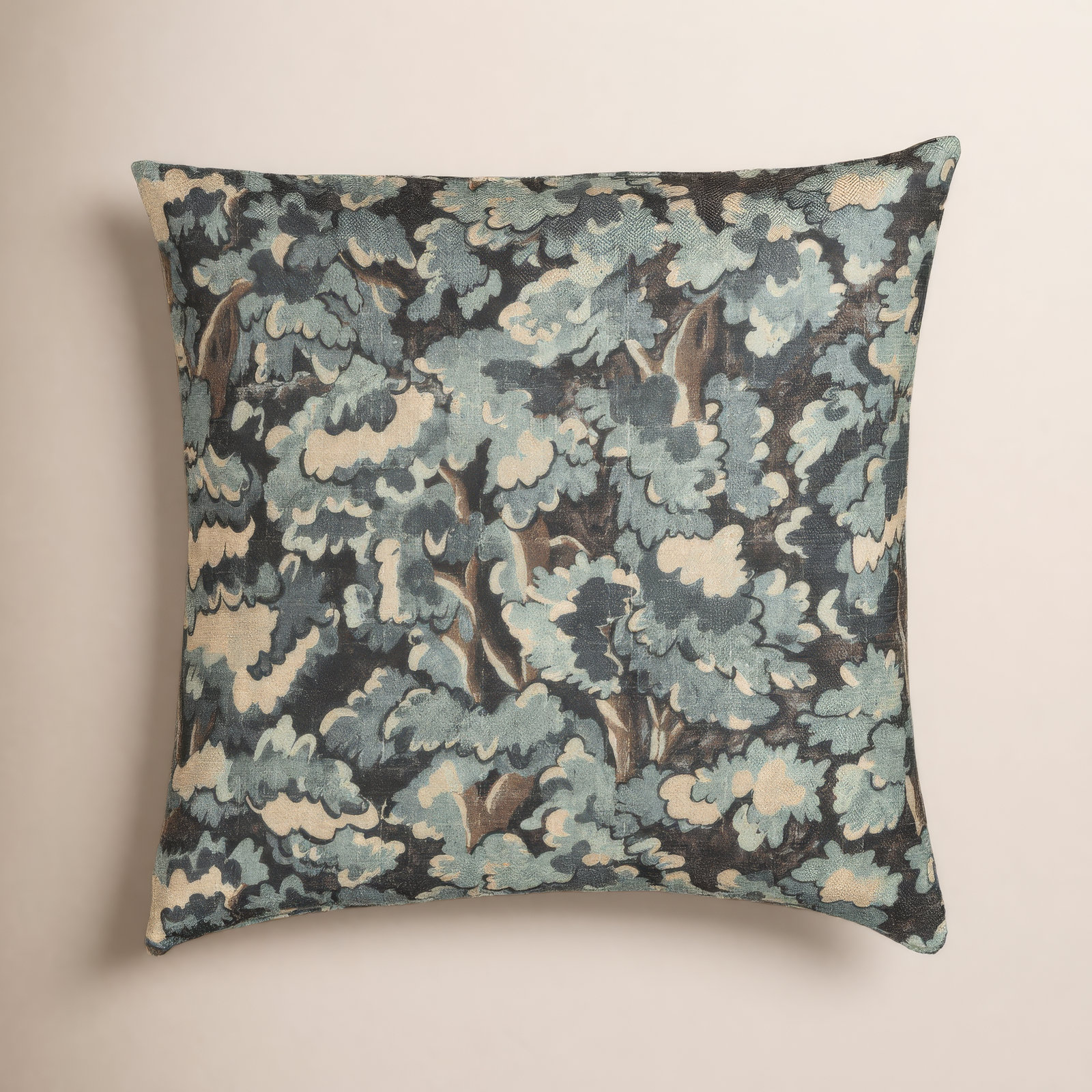 Cascade Throw Pillow, Blue, Square 22", Feather