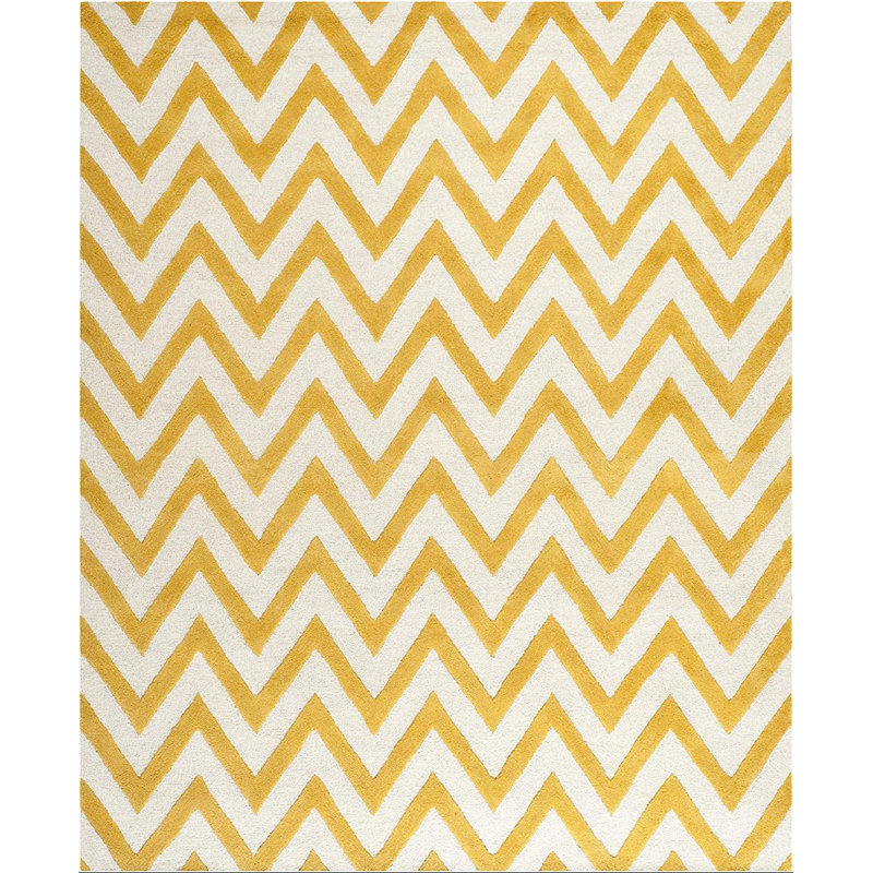 Sanyla Cambridge Hand Tufted Wool Chevron Rug, Square 8'