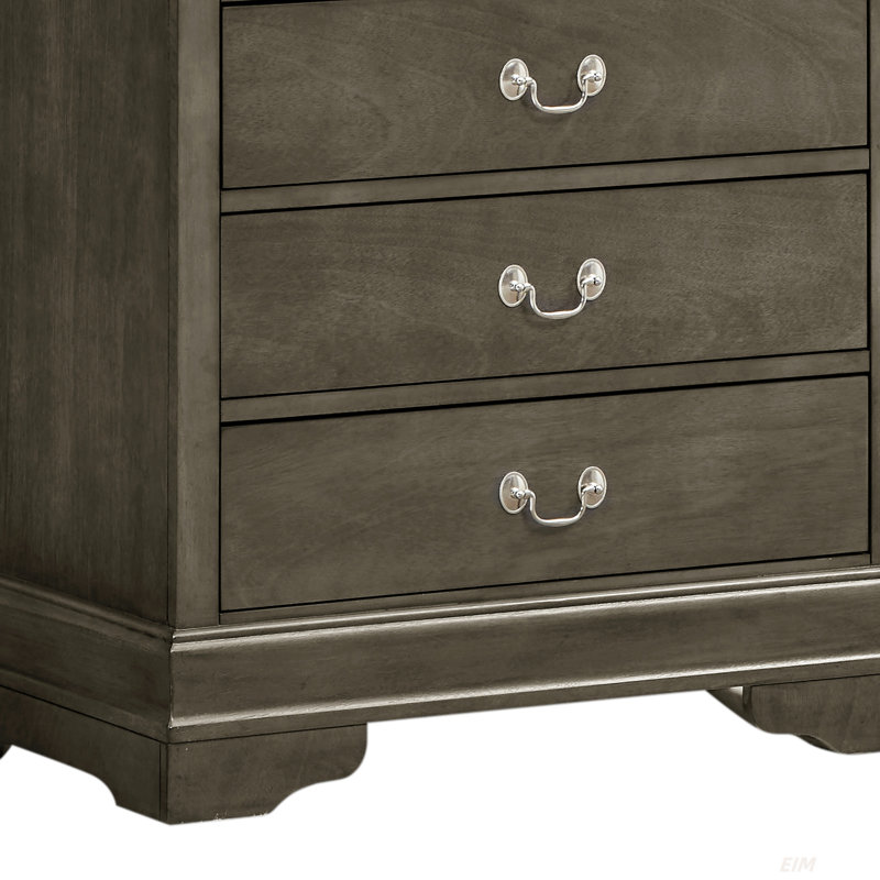Commode Louis Phillipe G3105-CH, grise, peut être utilisée pour la salle à manger et le salon