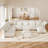U-Shaped Upholstered Modular Sectional Sofa With Storage, 9 Seat  Corduroy  Couche With Adjustable Arms Backs,Plush Supportive Cushions, Beige-1793217275