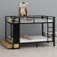 Lit superposé en métal pour les adolescents avec tablettes de rangement, tiroirs et panneau perforé-1781569774