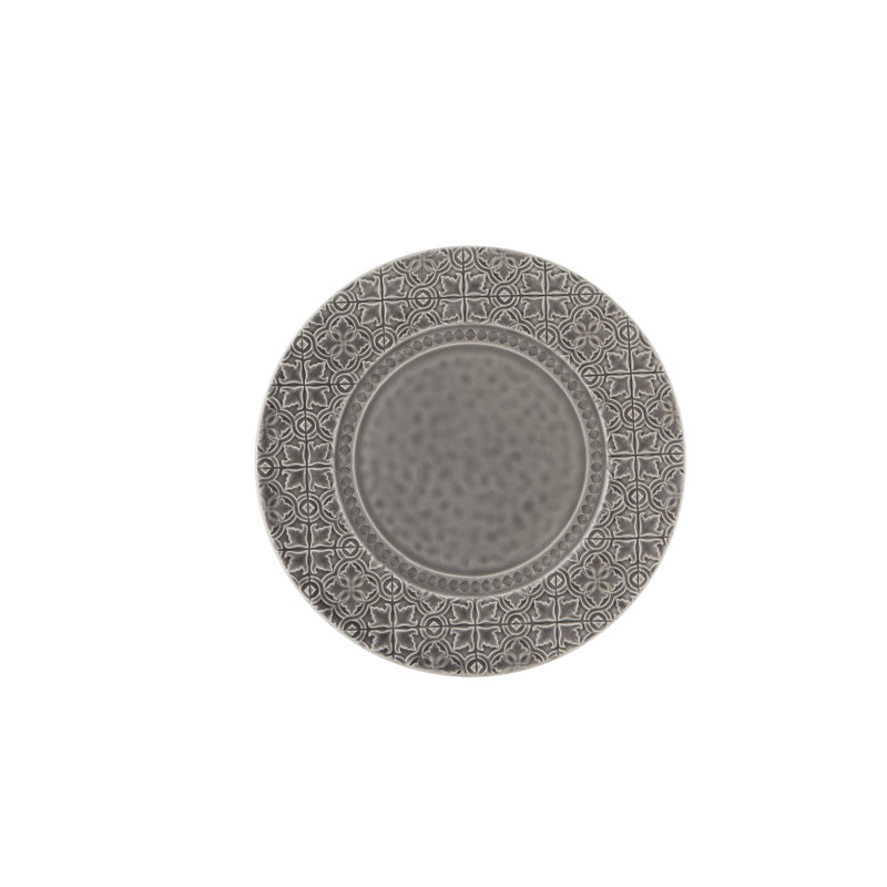 Rua Nova Earthenware Floral Charger, Anthracite