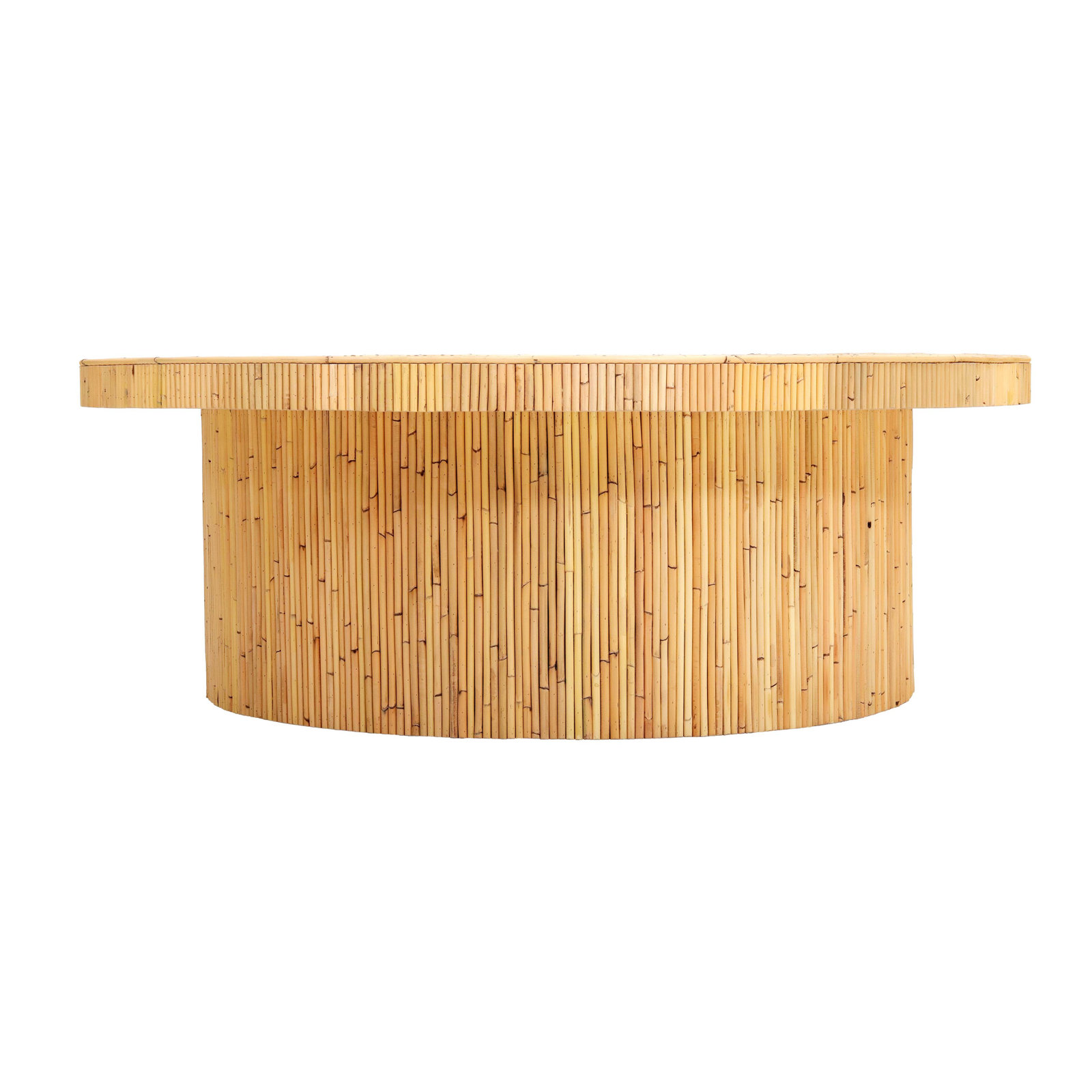 47" Rattan Mahogany Coffee Table