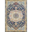 Tapis bleu à motif médaillon-26647256