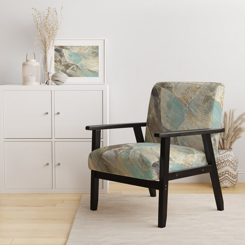 Adrees - Blue Geometric Water - Fauteuil rembourré d'appoint moderne