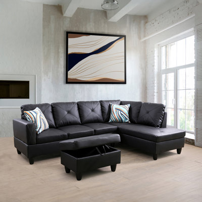 Canapé modulaire en cuir 3 pièces Andelina
