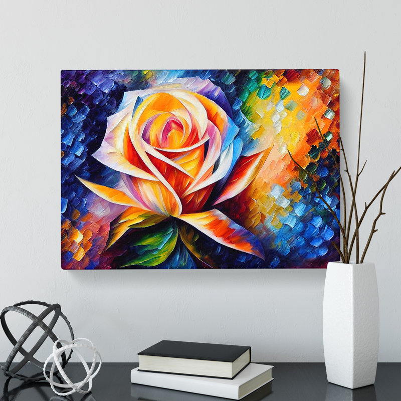 Rose Flower Painting Vol.1 - Wrapped Canvas, 35cm H x 50cm W x 3cm D