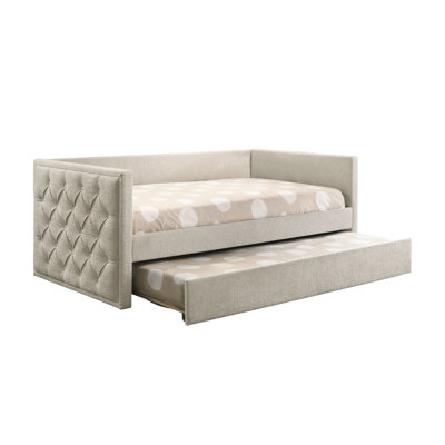 Modern Fabric Twin Sofa Bed Daybed with Trundle by Red Barrel Studio