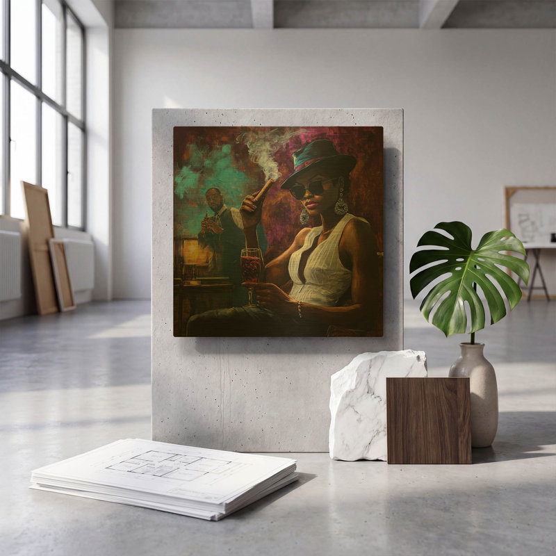 «Unwind 2» par Rich Monet, art mural en métal doré, 12 po x 12 po, 12 po x 12 po